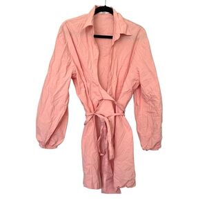 By Johnny Wrap Long Sleeve Shirt Dress Pink